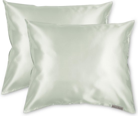 Beauty Pillow® Original - Satijnen Kussenslopen - Voordeelset - Duo Pack - Mint - 60x70 cm