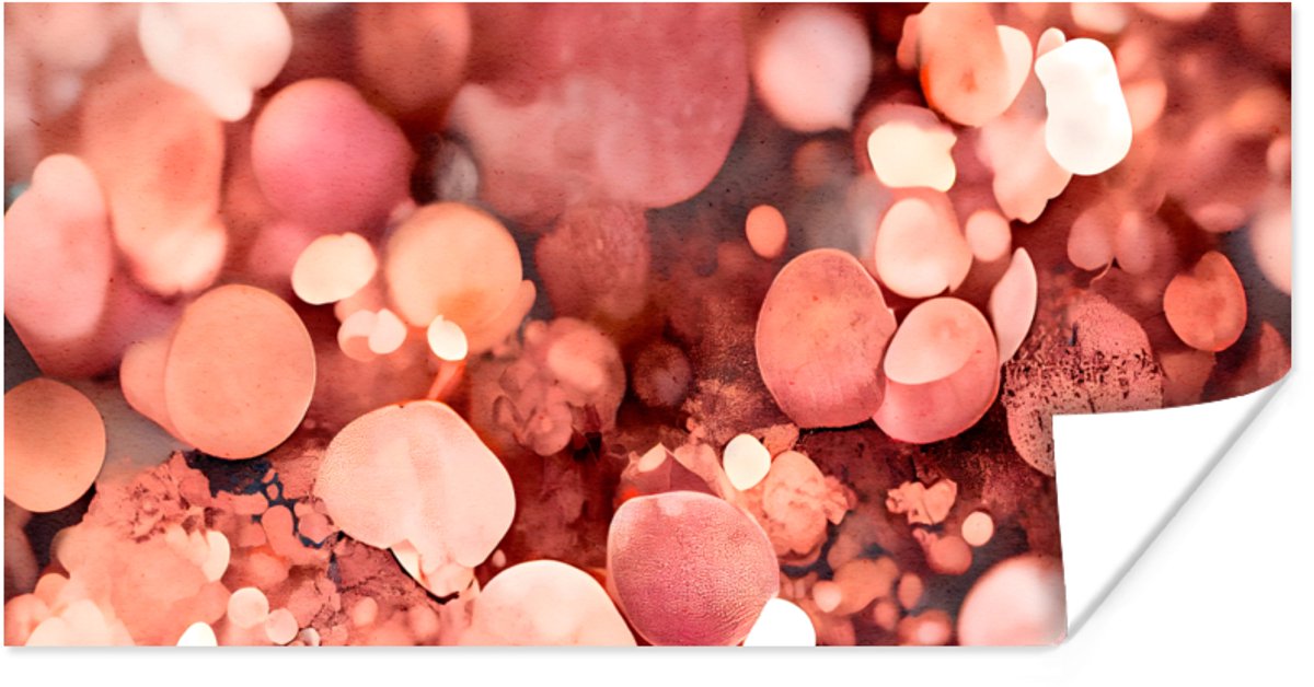 Poster Abstract - Glitter - Roze - Luxe - 80x40 cm