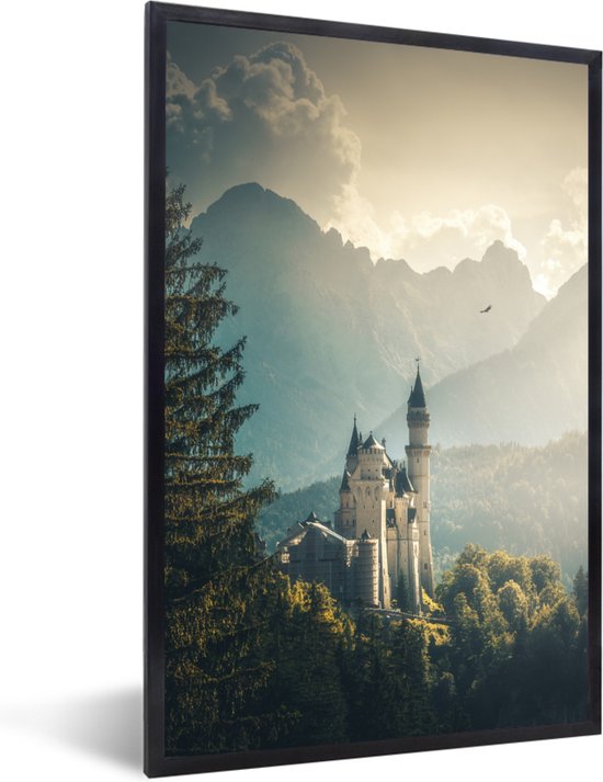 Affiche - Cadre - Nature - Kasteel - Berg - Neuschwanstein - Cadre d'affiche - Affiche murale - Décoration murale - 40x60 cm