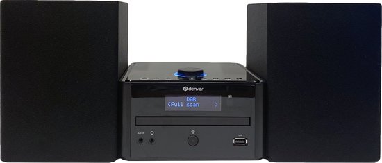 Denver DAB Radio CD Speler - Bluetooth - Stereo Set 100W - DAB+ / FM - AUX /USB - MDA270 - Hout - Zwart