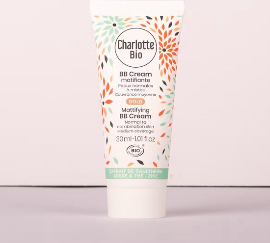Charlotte bio Natuurlijke en biologische goud matterende BB cream - gemengde huid