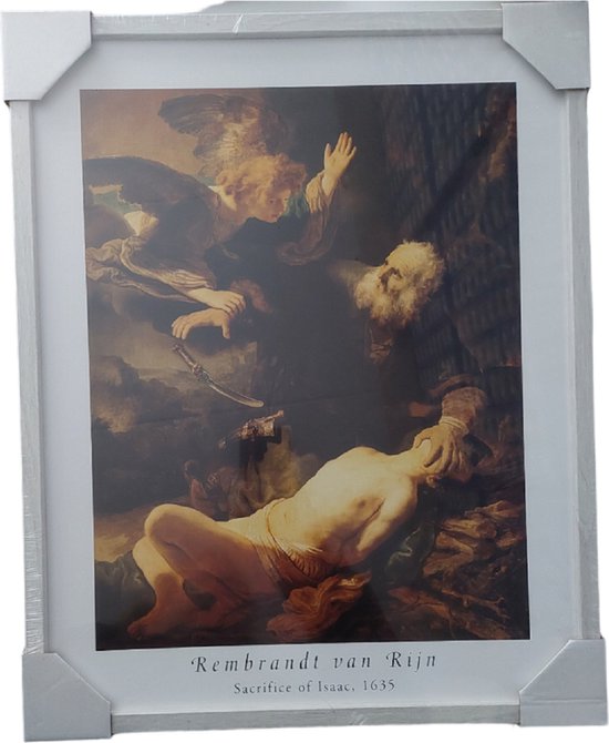 Rembrandt van Rijn - Sacrefice of isaac - Schilderij 40 x 50 cm