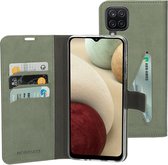 Mobiparts hoesje geschikt voor Samsung Galaxy A12 - Wallet/Boekhoesje - Eco Leer - Magneet Sluiting - Opberg vakken - Groen