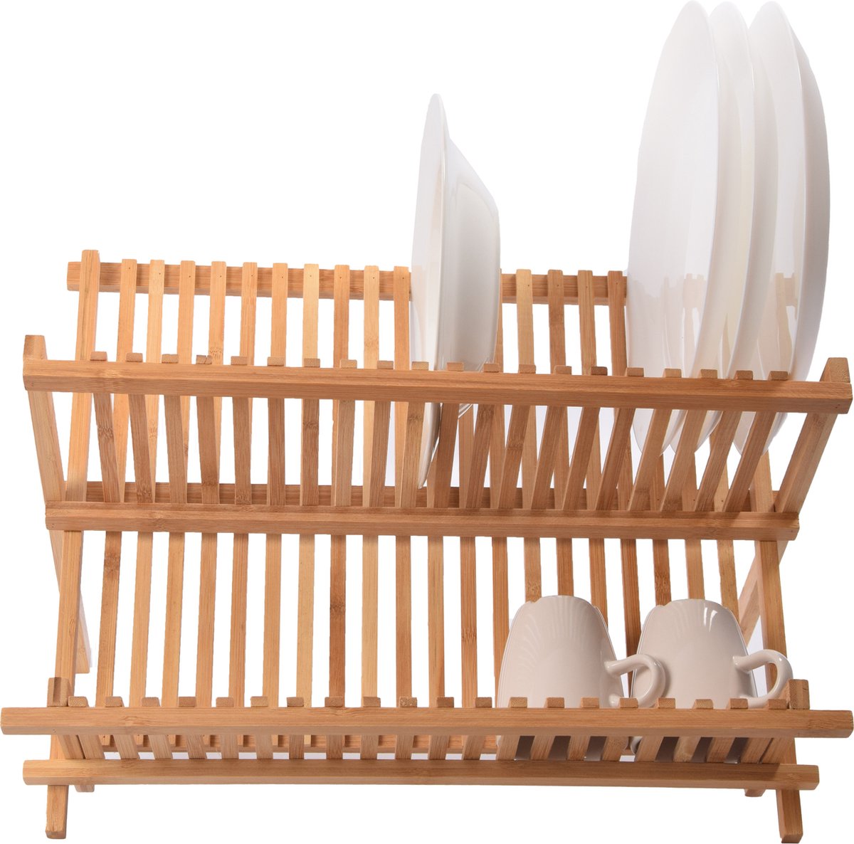 Goedkoopste Afdruiprek - Houten afdruiprek | Opklapbaar | afwasrekje |bamboehout |Duurzaam |Grenenhout –42x35x25 Bruin