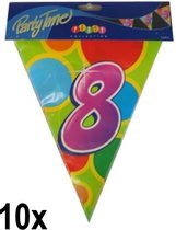 10x Age flag line 8 ans - Flag line party festival abraham sara flags anniversaire anniversaire age