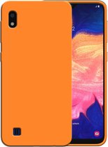 Smartphonica Siliconen hoesje voor Samsung Galaxy A10 case met zachte binnenkant - Oranje / Back Cover geschikt voor Samsung Galaxy A10