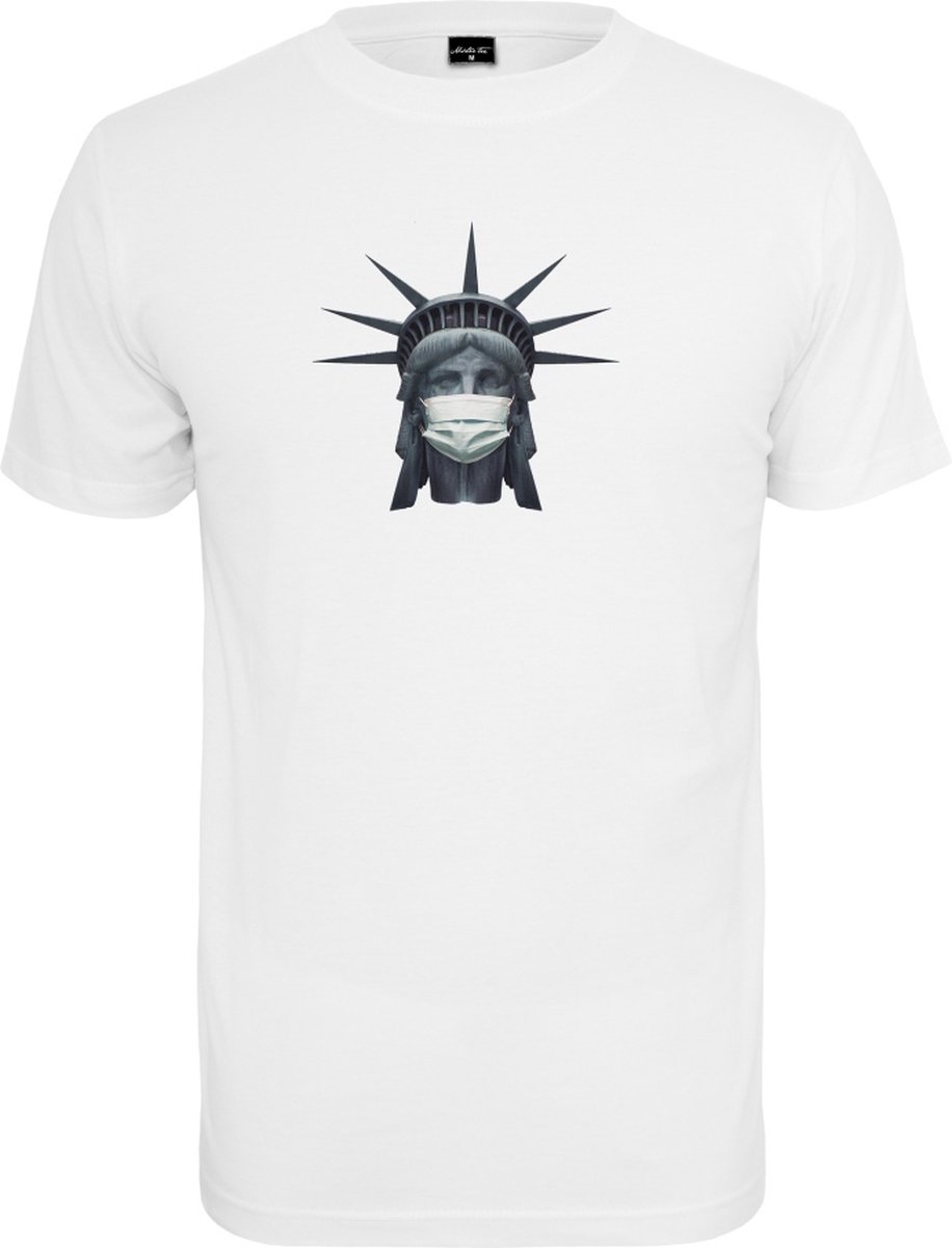Mister Tee Heren Tshirt -M- Liberty Mask Wit