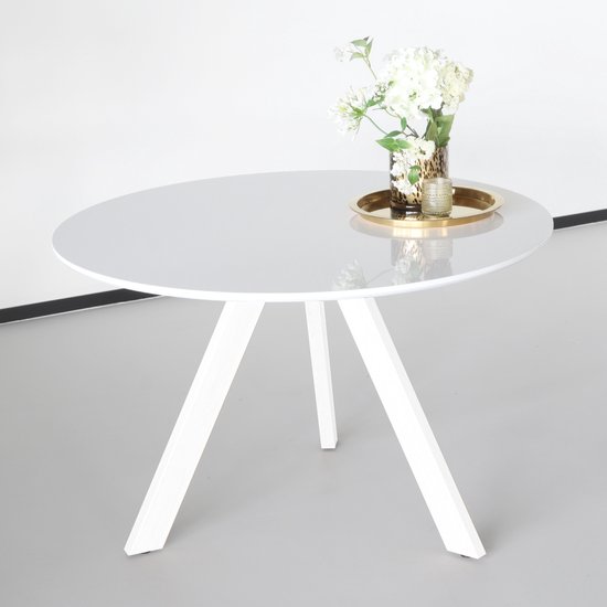 Eettafel rond Ronsi wit 120cm ronde tafel | bol