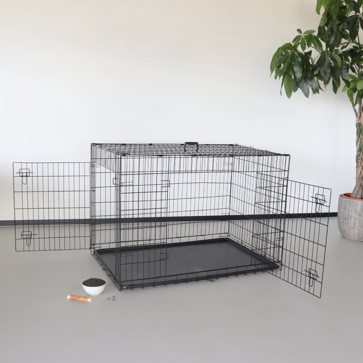 Hondenbench Sterk 122x77x82cm bench hond 2 deuren