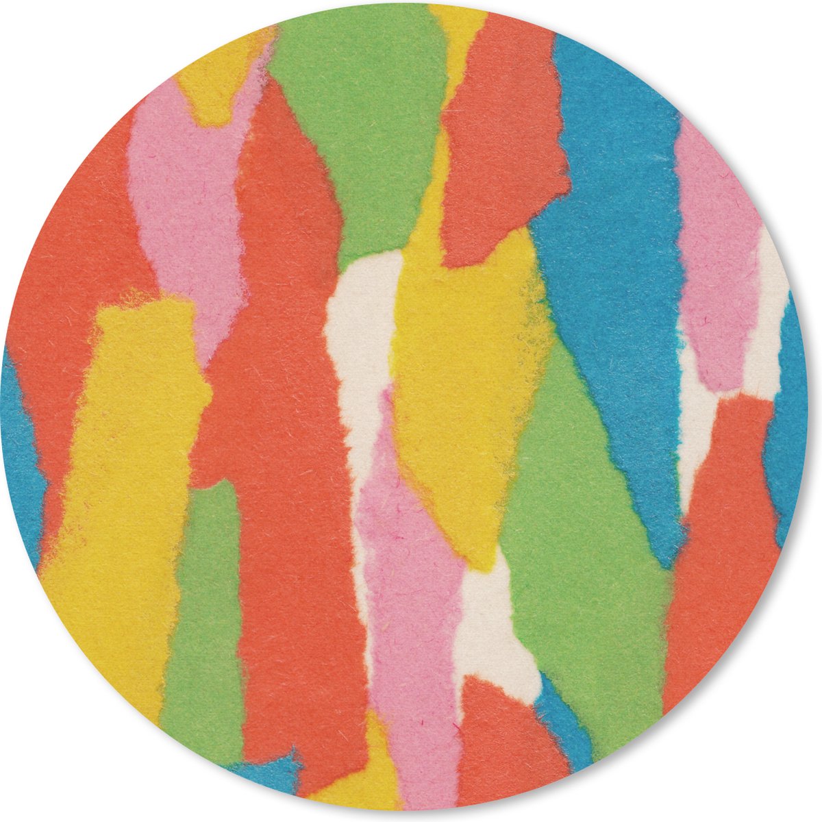Muismat rond 40x40 cm - Mousepad Abstract - Vormen - Collage - Retro - Ronde muismatten