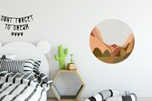 WallCircle - Muurstickers - Behangcirkel - Natuur - Landschap - Abstract - Kunst - 50x50 cm - Muurcirkel - Zelfklevend - Ronde Behangsticker