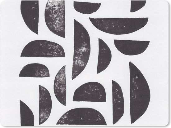 Tapis de souris XXL - Sous-main - Sous-main - Formes - Abstrait - Zwart - Wit - 80x60 cm - Tapis de souris XXL