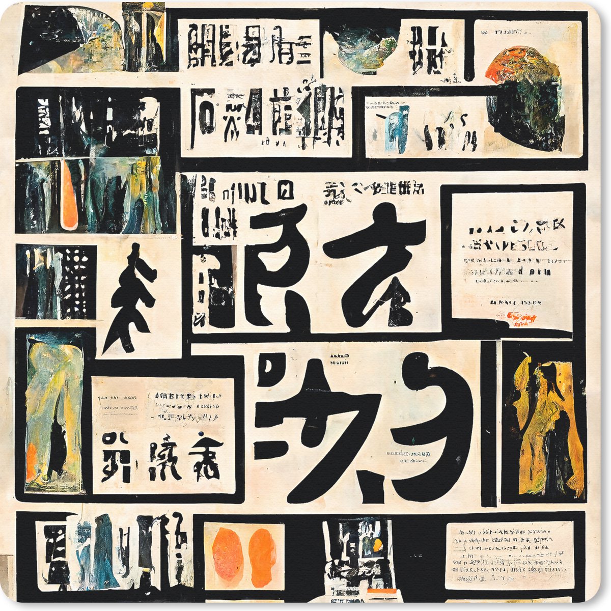 Muismat 30x30 cm - Mousepad Japan - Krant - Vintage - Quote - Muismatten