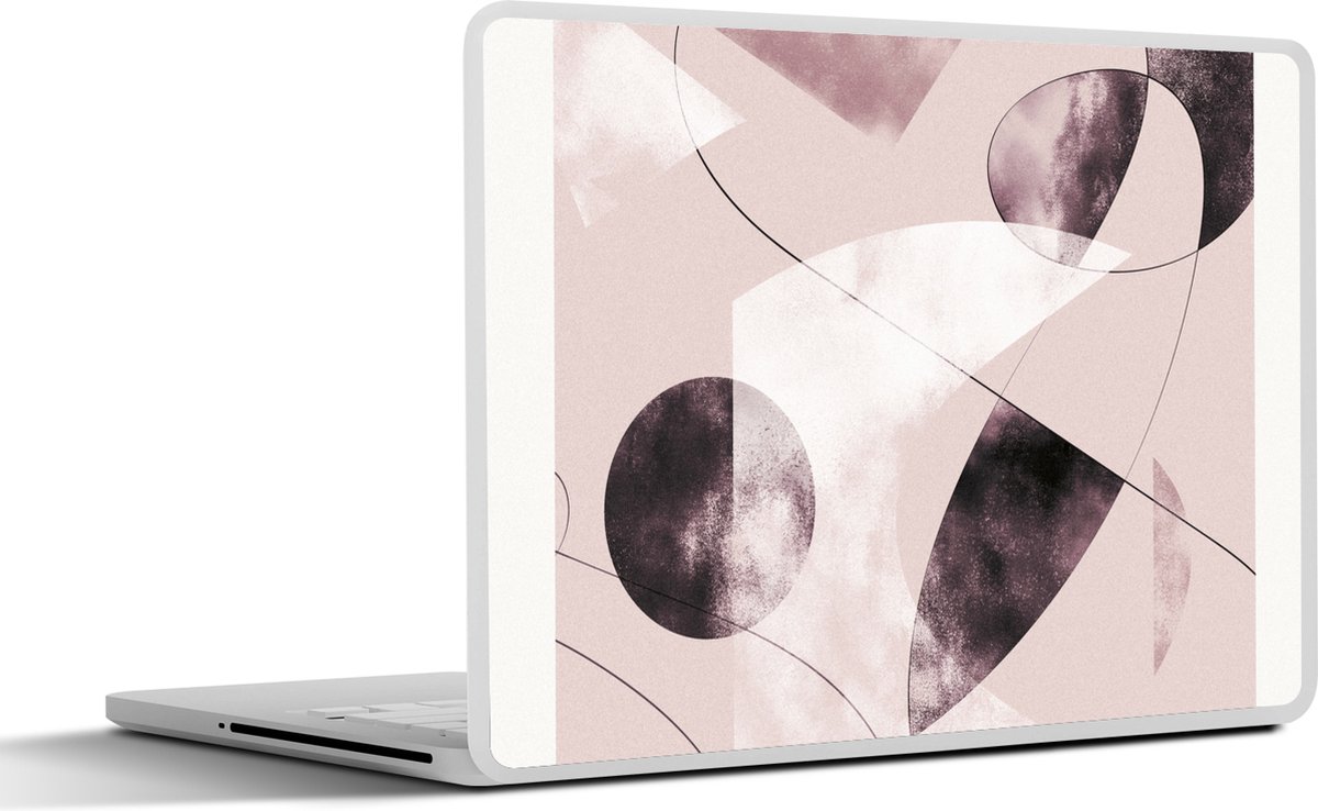 Laptop sticker - 14 inch - Vormen - Pastel - Abstract - Zwart - 32x5x23x5cm - Laptopstickers - Laptop skin - Cover