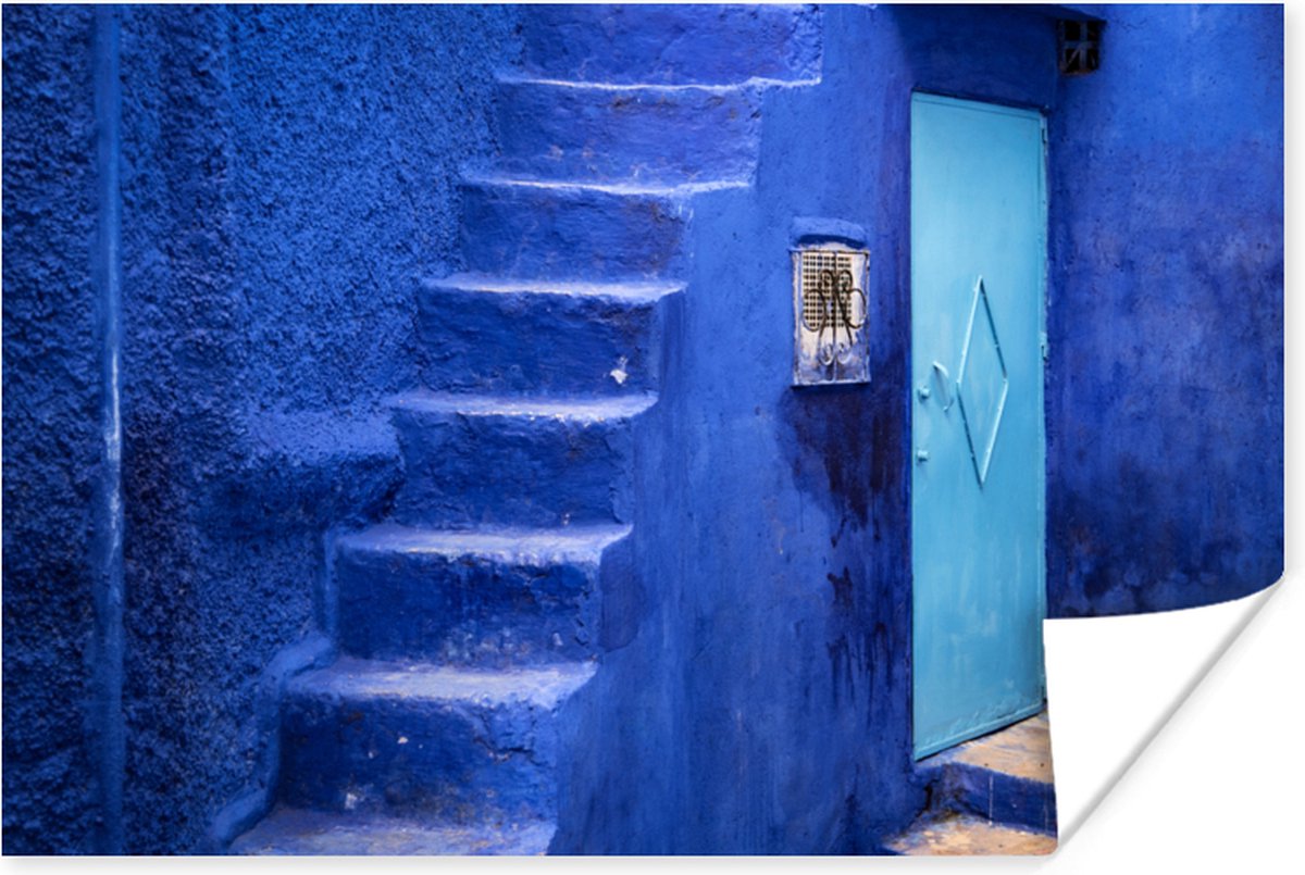 Architectuur - Blauw - Trap - Deur