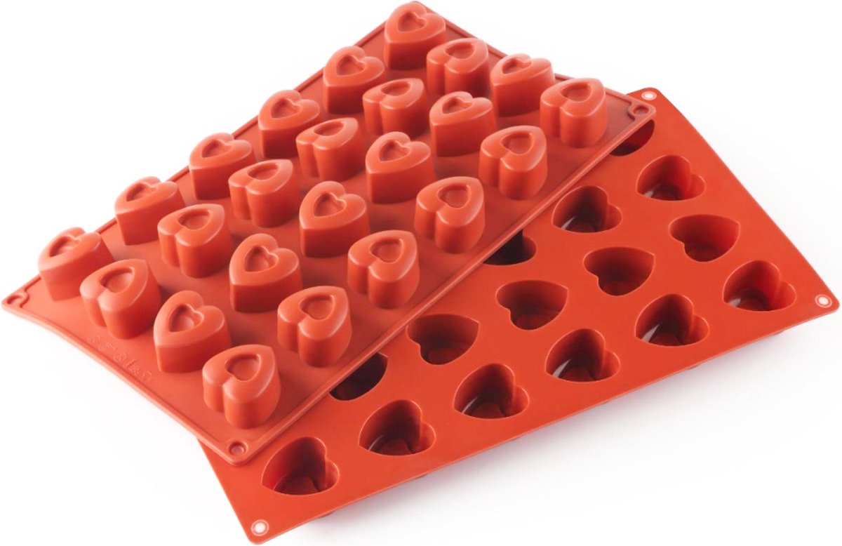 Siliconen Bakvorm passie hartjes 24 vormpjes - Siliconen hartjes - Siliconen Mal - Nonstick Bakvorm