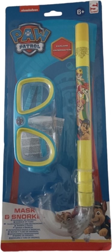 Foto: Snorkel set paw patrol geel blauw kunststof snorkel en duikbril duiken duikbril zwemmen strand