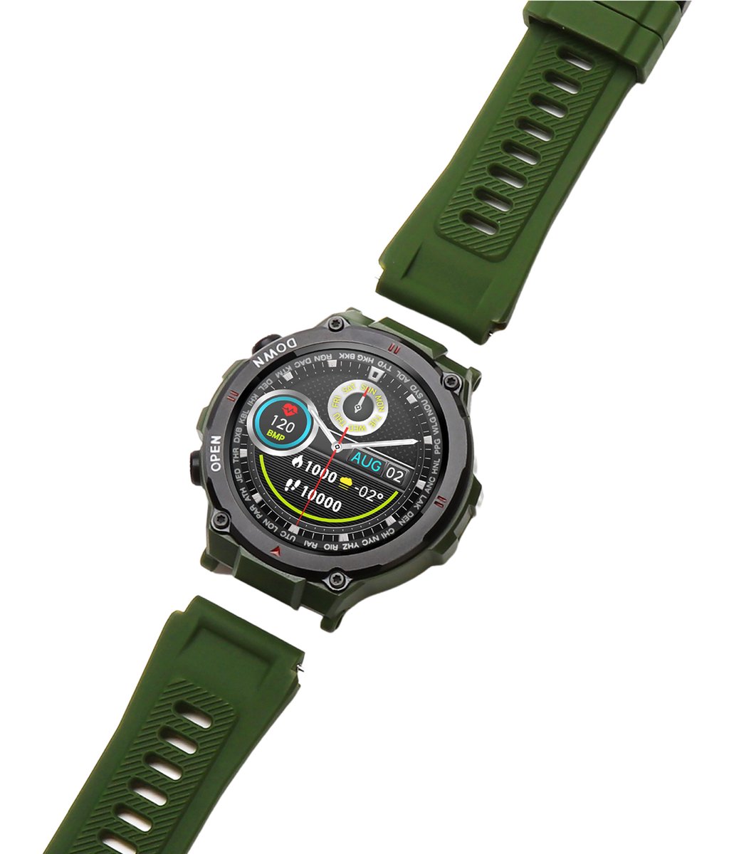 Nuvance - Horlogebandje - Horlogebandjes 22mm - Horlogebandjes Dames en Heren - Groen