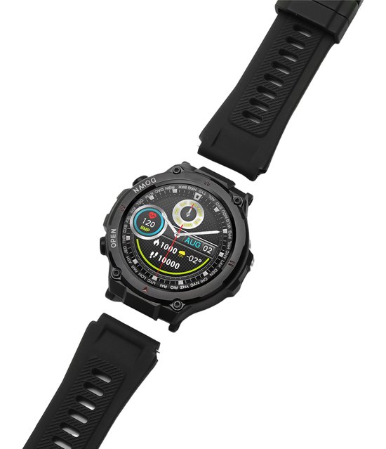 Nuvance - Horlogebandje - Horlogebandjes 22mm - Horlogebandjes Dames en Heren - Zwart