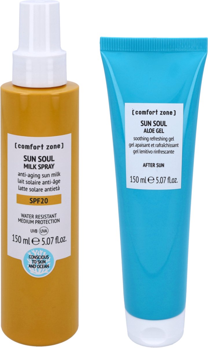 Sun Bundel: Comfort Zone Sun Soul Milk Spray SPF20 150 ml + Comfort Zone Sun Soul Aloe Gel 150ml