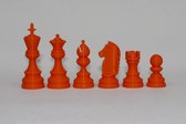 Schaken – Schaakstukken – Maat 6 – Kleur – Oranje – Koningshoogte KH 95 mm – 3D print – Voor één speler