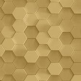PAPIER PEINT HEXAGONE 3D | Nid d'abeille - or - AS Création PintWalls II