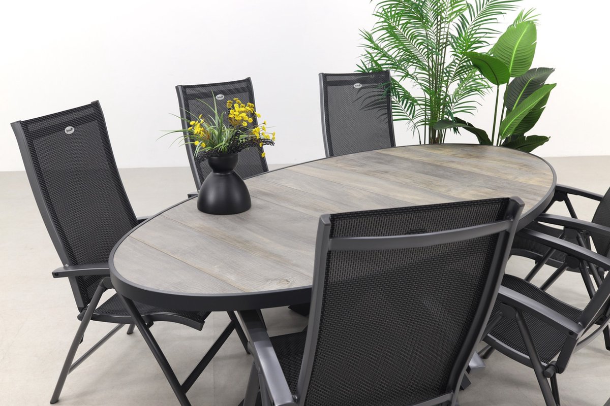 Hartman Salvatore/Silva salon de jardin ovale aspect bois 240x115 cm