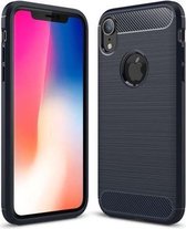 Geborstelde TPU Cover - iPhone XR - Donker Blauw