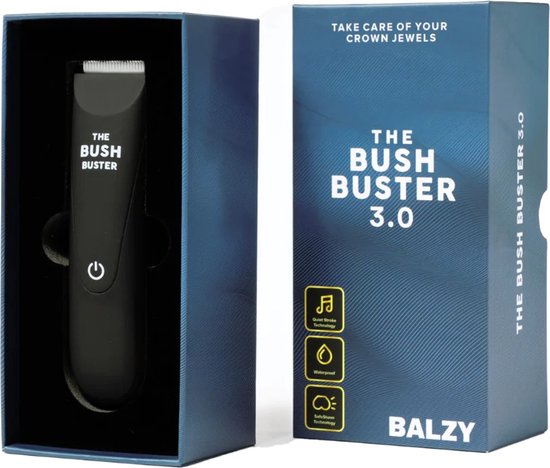 BALZY BushBuster 3.0 - Trimmer - Scheerapparaat - Haartrimmer - Bodygroomer - SafeShave technologie - Waterdicht - Veilig scheren - Oplaadbaar - Vaderdag Cadeau