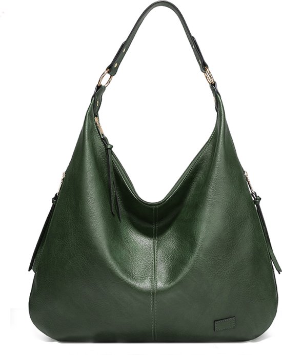 Tassen - sac à bandoulière Jules vert - sac femme - cuir pu - vegan - avec fermeture éclair - marron - sac femme
