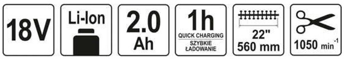 YATO-Heggenschaar-met-2,0-Ah-Li-ion-accu-18-V-560-mm thumbnail 2