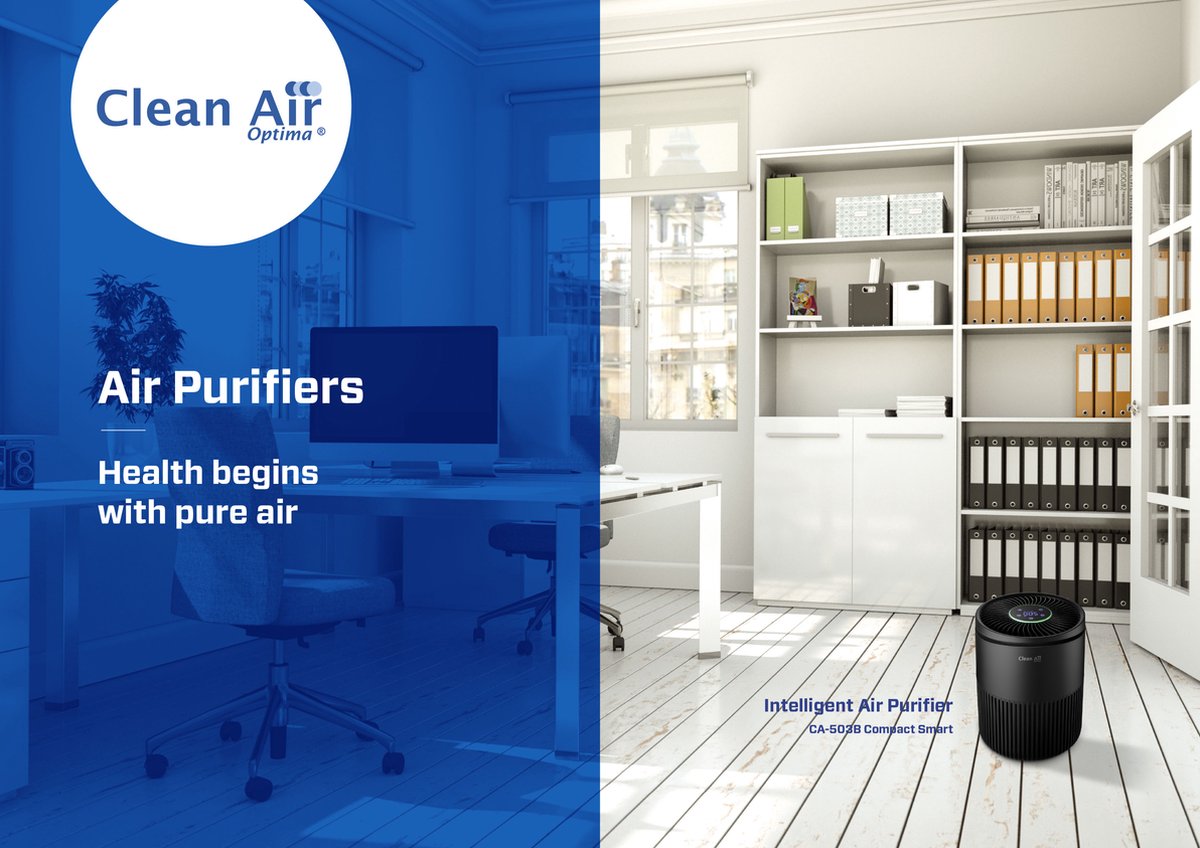 Clean Air Optima® CA-503B Compact Smart - Intelligente HEPA UV-C Ionisator Luchtreiniger - 360° Airflow - Ultrastil met sleepmode! <10dB(A)! thumbnail 4
