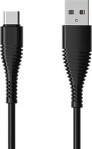 Let op type!! JOYROOM S-M353 Shadow serie 2A 1m PVC gevlochten koord USB Type-C Data Sync gratis kabel  voor Galaxy  Huawei  Xiaomi  LG  HTC en andere Phones (wit Smart)