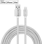 YF-MX04 3 m 2.4A MFI gecertificeerd 8-pins naar USB Nylon Weave-stijl Datasynchakelingskabel, voor iPhone X, iPhone 8, iPhone 7 & 7 Plus, iPhone 6 & 6s, iPhone 6 Plus & 6s Plus, iPhone 5 & 5s