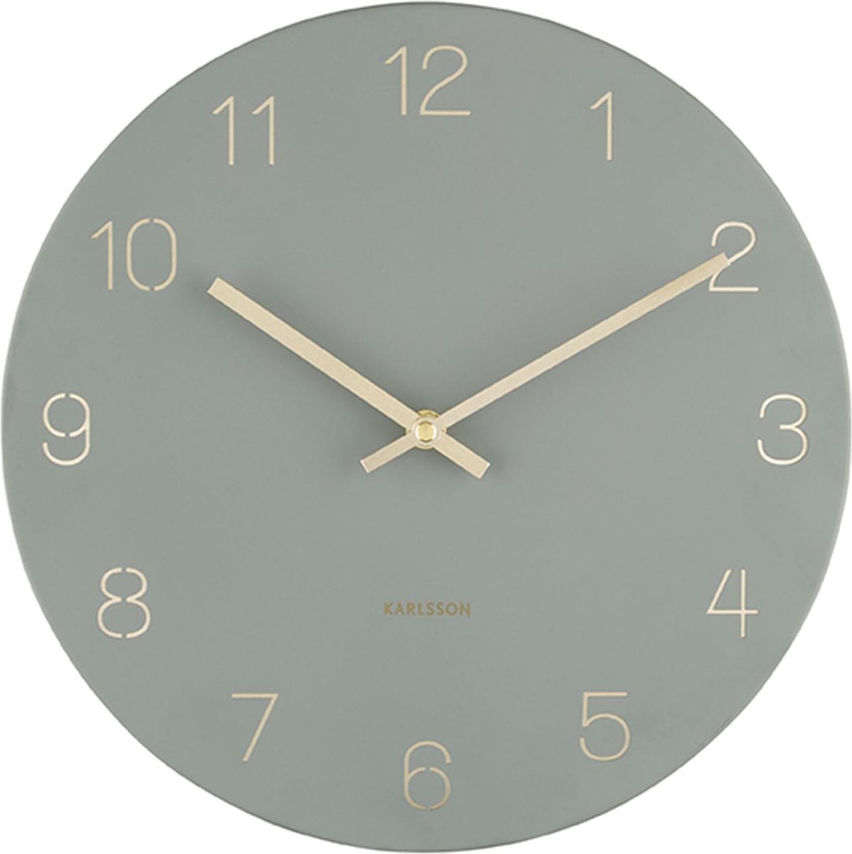 Karlsson Wandklok Charm - Gegraveerde cijfers Jungle Groen - Small - Ø30cm - Wandklok Scandinavisch