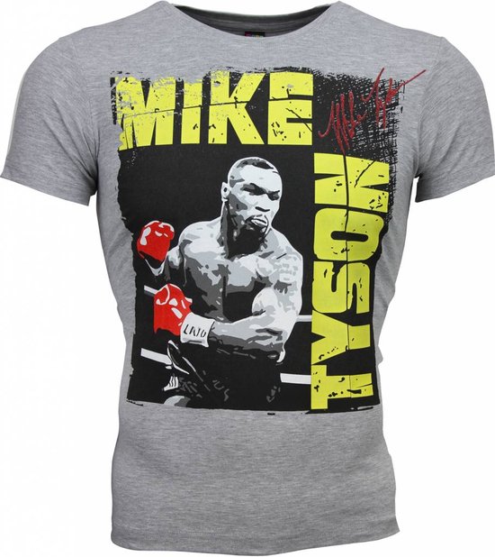 T-shirt - Mike Tyson Glossy Print - Grijs