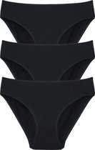 Vanilla - Sous-vêtements féminins, Slips féminins, Lingerie, Culottes - 3 pièces - Coton égyptien - Zwart - XL
