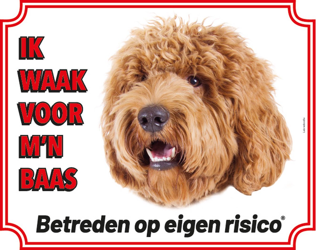 Bol.com Labradoodle Blond Waakbord 20 x 25 cm aanbieding