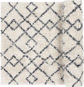 Broste Copenhagen Vloerkleed 'Janson' katoen - ivory/black - w70xl140cm