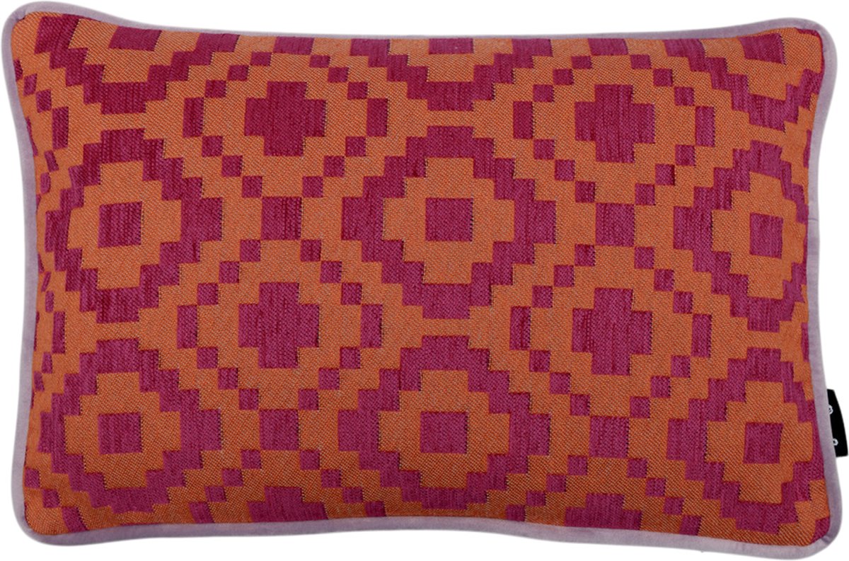 Raaf sierkussen-hoes African pink-oranje 35x50 cm