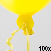 100 Automatische snelsluiters met lint Geel - Ballonnen Ballon Snel Sluiter Knoopje Helium