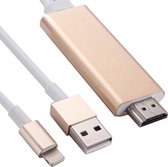 8-pins naar HDMI HDTV-adapterkabel met USB-oplaadkabel voor iPhone 6 & 6s / iPhone 6 Plus & 6s Plus / iPhone 5 & 5S / iPad mini / iPad Air (goud)