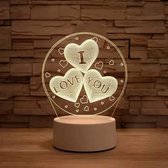 3D Illusie Lamp I Love You