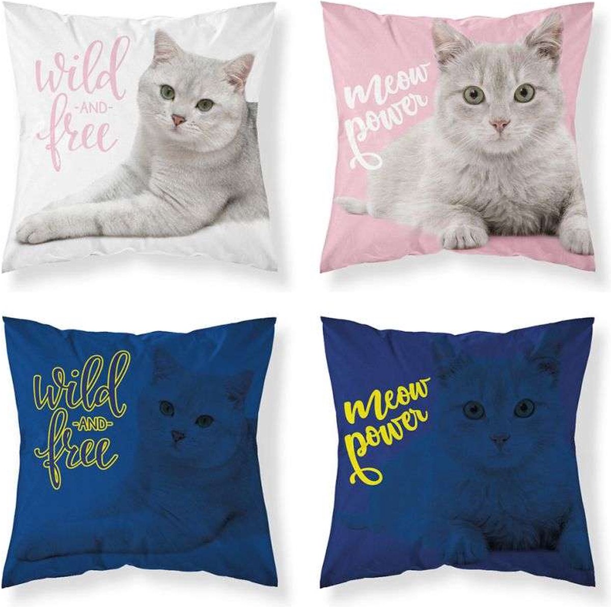 Poes Sierkussen 40x40cm Kat kussen incl vulling Glow in the Dark