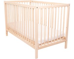 Ledikant 60x120 Open Natural – Hout – Verstelbare Bodem – Naturel