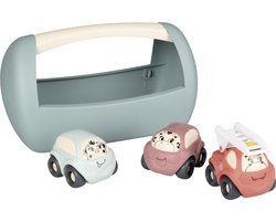 Smoby - Voertuigen - Set van 3 voertuigen met opbergdoos - Auto's - Brandweerwagen - Baby