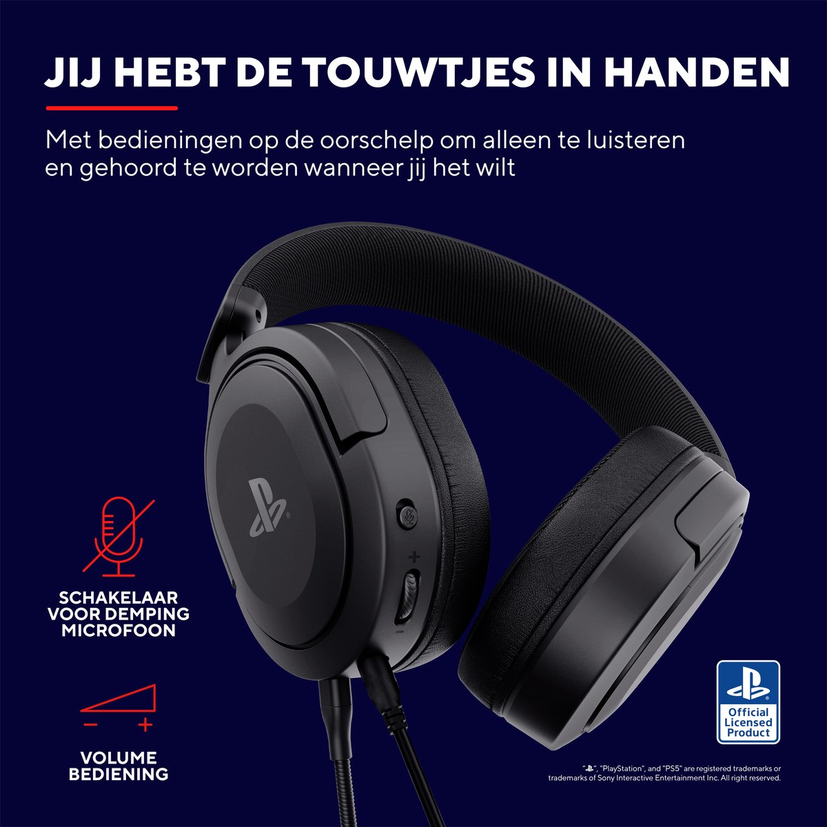 Trust GXT498 Forta - Licenced Gaming Headset - Geschikt voor Playstation 5 - PS4/PS5 - Zwart — afbeelding 7