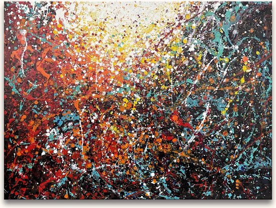 Peinture à l'huile sur toile peinte à la main - Jackson Pollock 'Morning  Sun' | bol