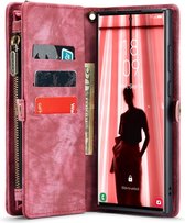 Samsung Galaxy S23 Ultra Portemonnee Hoesje met uitneembare Back Cover - Caseme - Rood + Cacious Screen Protector