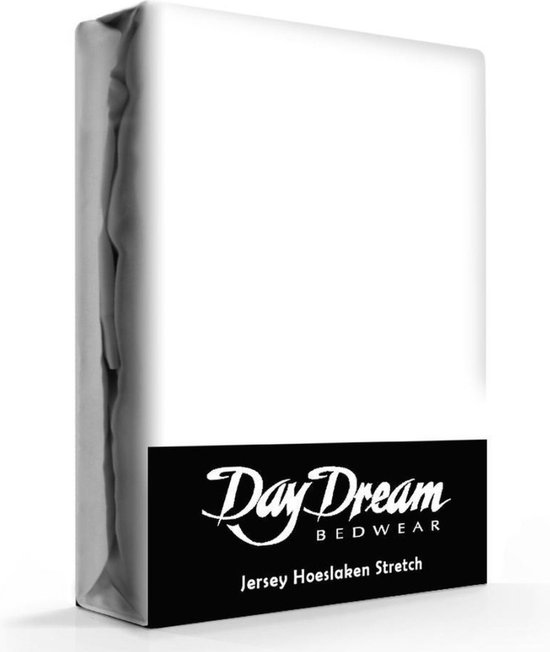 Day Dream - Hoeslaken - Jersey - 140 x 200 cm - Wit - Day Dream